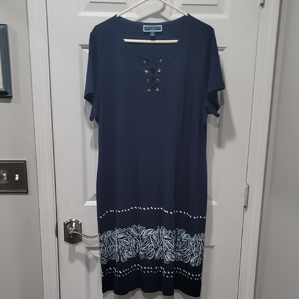 3/$20 Karen Scott 1X Navy Dress